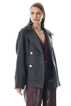 Kruvaze Gold Düğmeli Kaşe Ceket