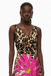 Leopar Desenli Maxsi Elbise