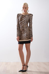 Leopar Desenli Mini Elbise