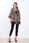 Leopar Desenli Saten Bluz
