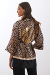 Leopar Desenli Saten Bluz