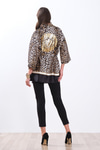 Leopar Desenli Saten Bluz