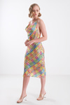 Logolu Degaje Yaka Elbise