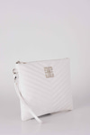 Logolu Kapitone Clutch Çanta
