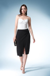 Parlak Taşlı Askılı Crop Bluz