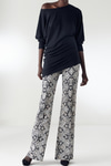 Piton Desenli Paçası Bol Pantolon