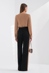 Renk Bloklu Kuşaklı Uzun Şık Tulum
