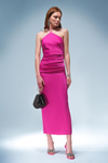 Saten Halter Yaka Midi Elbise