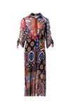 Şifon Patchwork Desenli Elbise