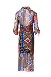 Şifon Patchwork Desenli Elbise
