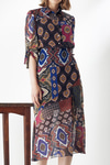 Şifon Patchwork Desenli Elbise