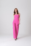 Taşlı Broşlu Aller Drape Detaylı Bol Paça Şık Tulum