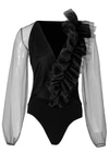 Tül Detaylı Kruvaze Body