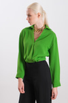 Yakalı Crop Bluz