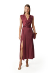 Yırtmaçlı Ve Drape Detaylı Elbise