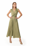 Yırtmaçlı Ve Drape Detaylı Elbise