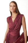 Yırtmaçlı Ve Drape Detaylı Elbise