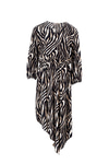 Zebra Desenli Maroken Elbise
