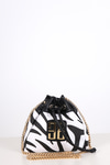 Zebra Desenli Mini Bucket Çanta