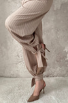 Beige Striped Two-Piece Set