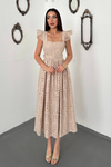 Beige Lace Embroidered Dress