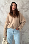 Beige Short Hooded Jacket