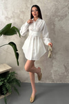 White Two-Piece Set With Belt