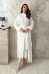 White Layered Dress with Waist Detail