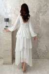 White Layered Dress with Waist Detail