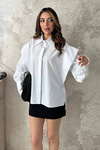 White Shirt with Banded Sleeves