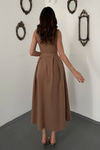 Camel Halter Yaka Kloş Elbise