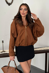 Camel Short Hooded Jacket