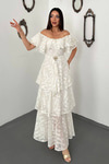 Off-White Layered Ruffled Dress