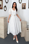 Off-White V-Neck Dress