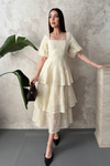 Off-White Ruffled Layered Dress