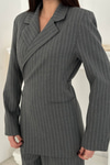 Gri Blazer Ceket Pantolon Takım