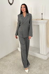 Gri Blazer Ceket Pantolon Takım