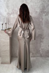 Khaki Satin Two-Piece Set