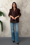 Brown Two-Button Blazer Jacket