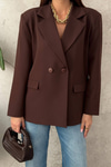 Brown Two-Button Blazer Jacket