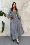 Brown Plaid Covered Yarn Dress