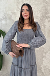 Brown Plaid Covered Yarn Dress