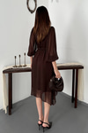 Brown Shimmering Asymmetrical Dress