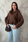 Brown Short Hooded Jacket