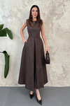 Brown Denim Godeli Dress