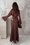 Brown Satin Two-Piece Set