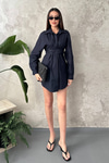 Navy Blue Two-Piece Set With Belt