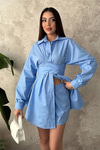 Blue Two-Piece Set With Belt