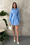 Blue Two-Piece Set With Belt