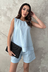 Blue Painted Stitch Detail Set